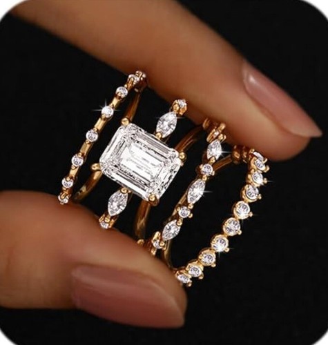 Set anelli impilabili oro - set,