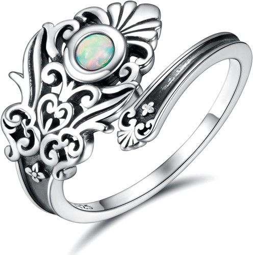 Anello cucchiaio opale - , argento