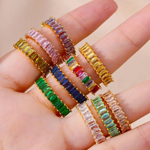 Anello quadrato zirconi