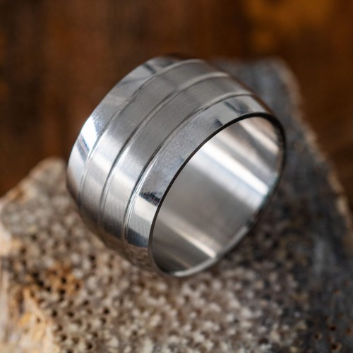 Anello largo acciaio - anello,